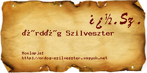 Ördög Szilveszter névjegykártya