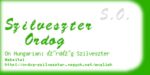 szilveszter ordog business card